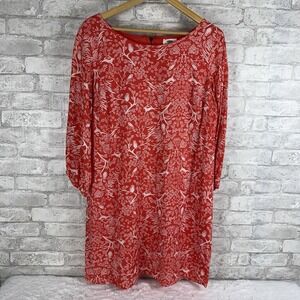 Old Navy Sheath Shift Dress‎ Rayon Size Large Fall Forest Animal Novelty Print